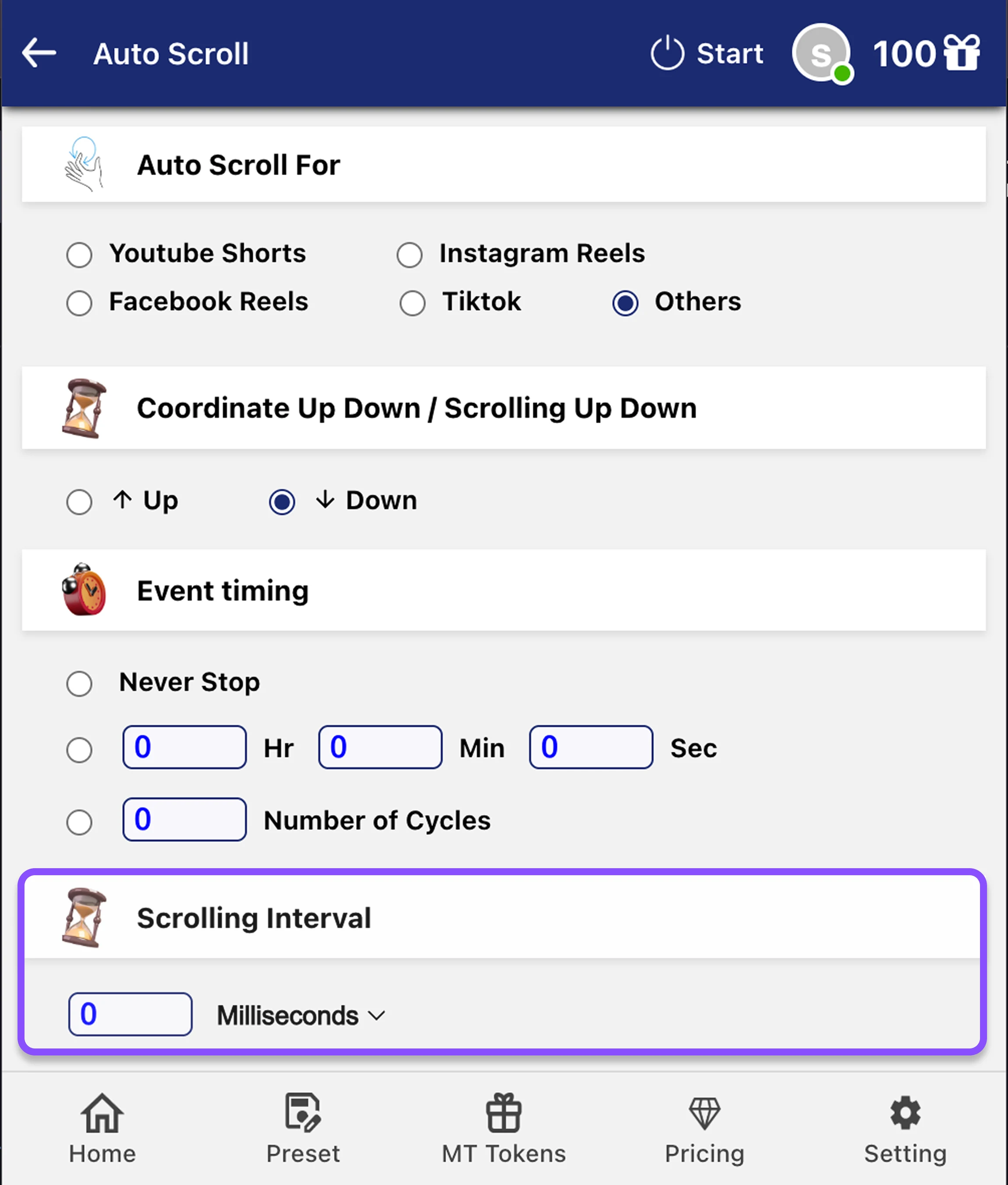 Step 4: Set Scrolling Interval